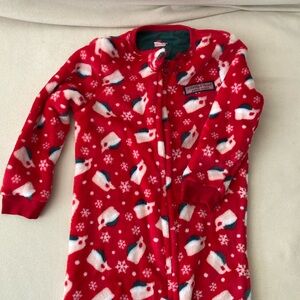 Vineyard Vines baby fleece Christmas footie
